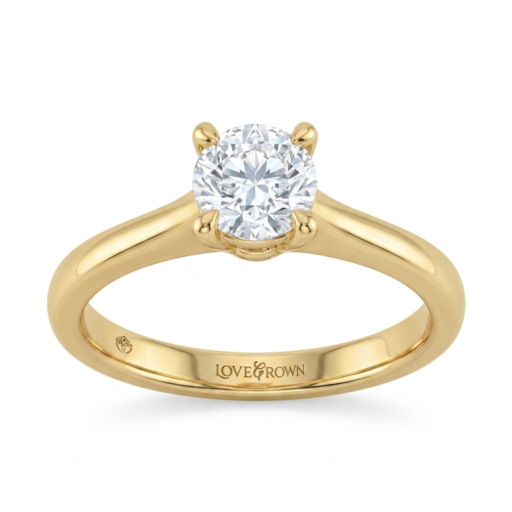 14K Yellow Gold ctw Lab Grown Solitare Diamond Engagement Ring
