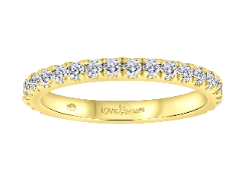 14K Yellow Gold 0.55ctw Round Lab Grown Classic Diamond Women's Wedding Band