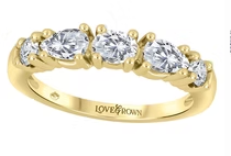 14K Yellow Gold 1.00ctw Pear Lab Grown Classic Diamond Women's Wedding Band