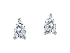 14K White Gold Pear 1.00, Lab Grown, Diamond, Earrings