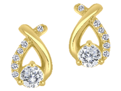 10K Yellow Gold Round 0.36, Lab Grown, Diamond, Earrings