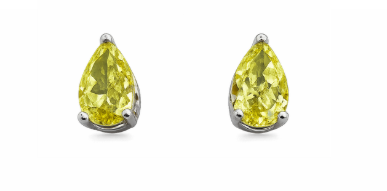 10K White Gold Pear 1.60, Lab Grown, Diamond, Earrings