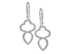 14K White Gold Round 0.56, Lab Grown, Diamond, Earrings