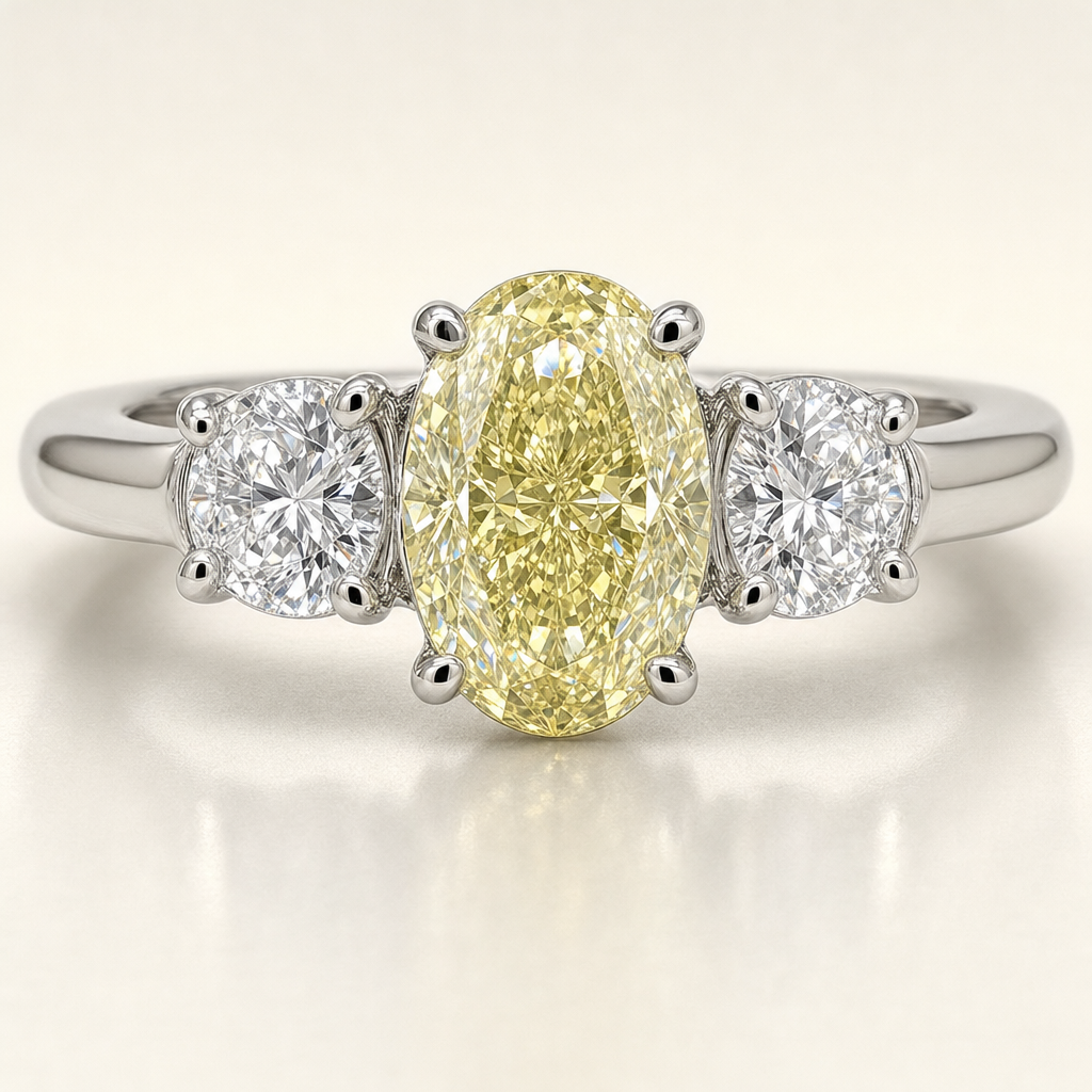 14K White Gold 2.03ctw Oval Lab Grown Diamond Engagement Ring