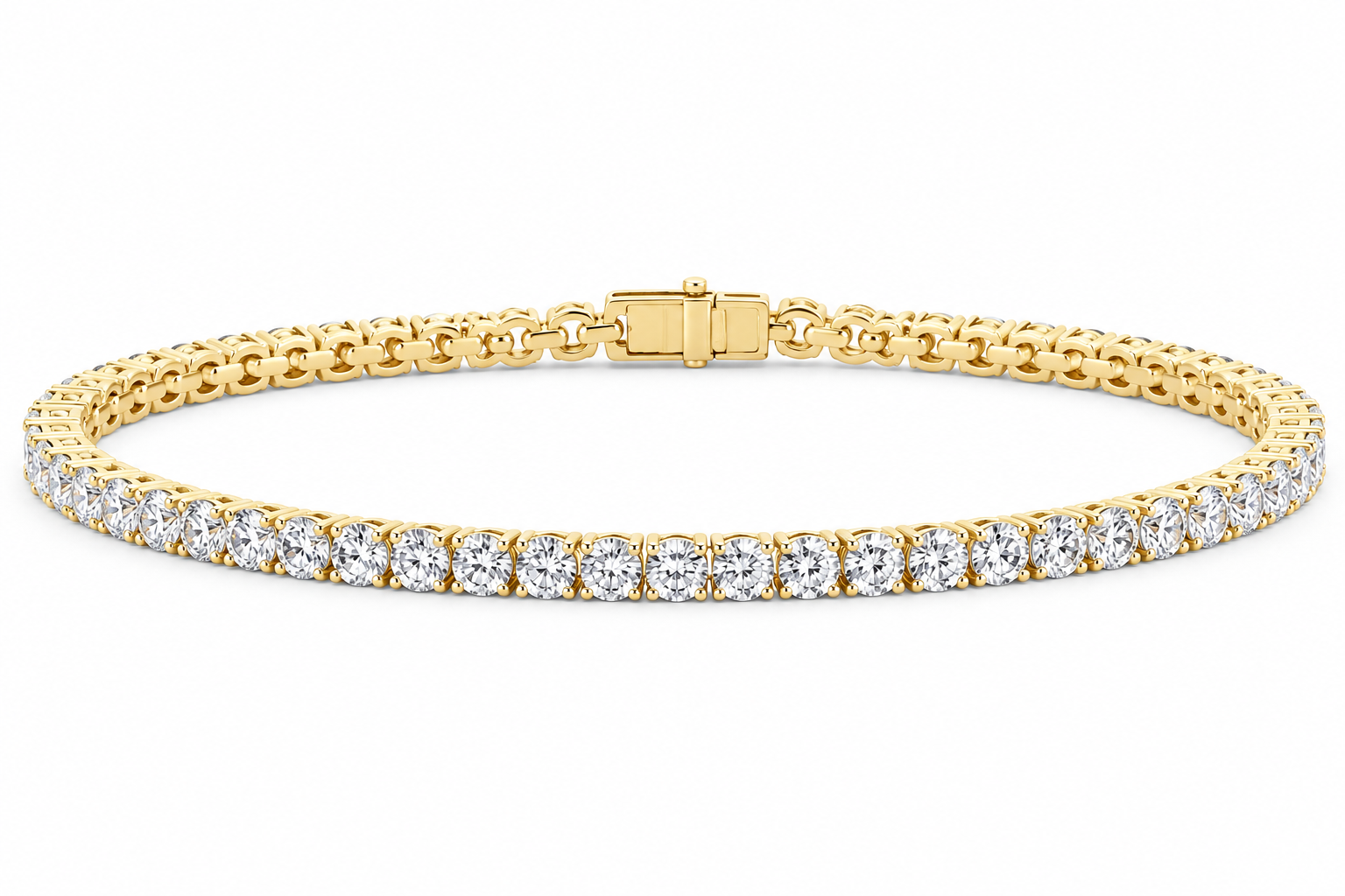 Tennis 14K Yellow Gold Round 2.07, Lab Grown, Diamond, Bracelet