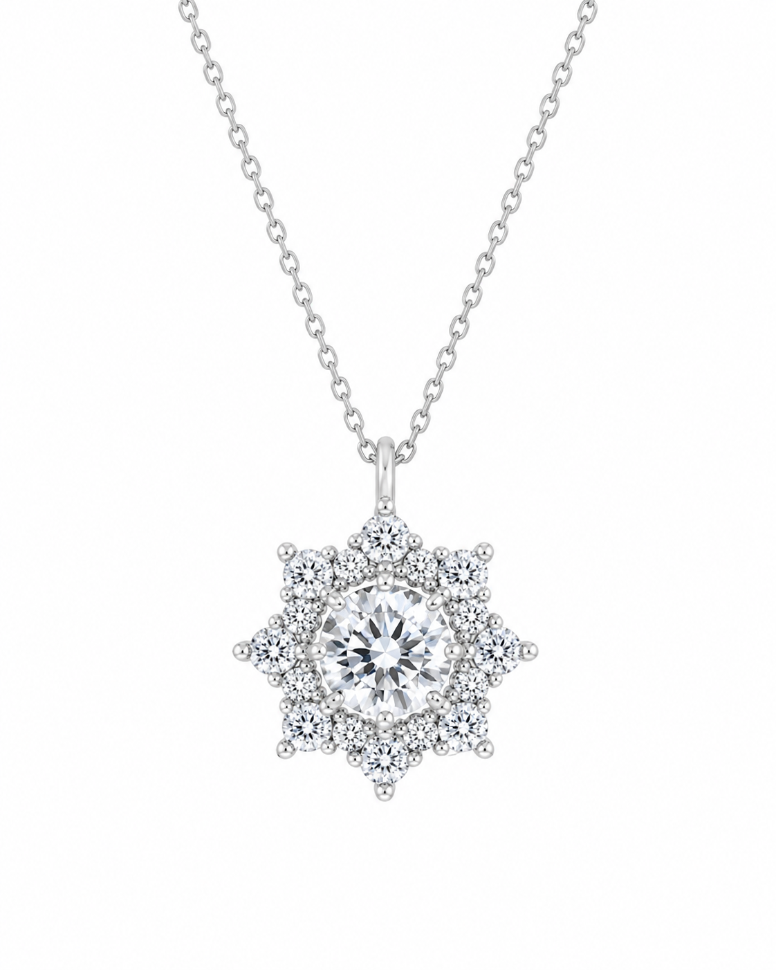 Earth 10K White Gold Round, Lab Grown, Diamond, Pendant