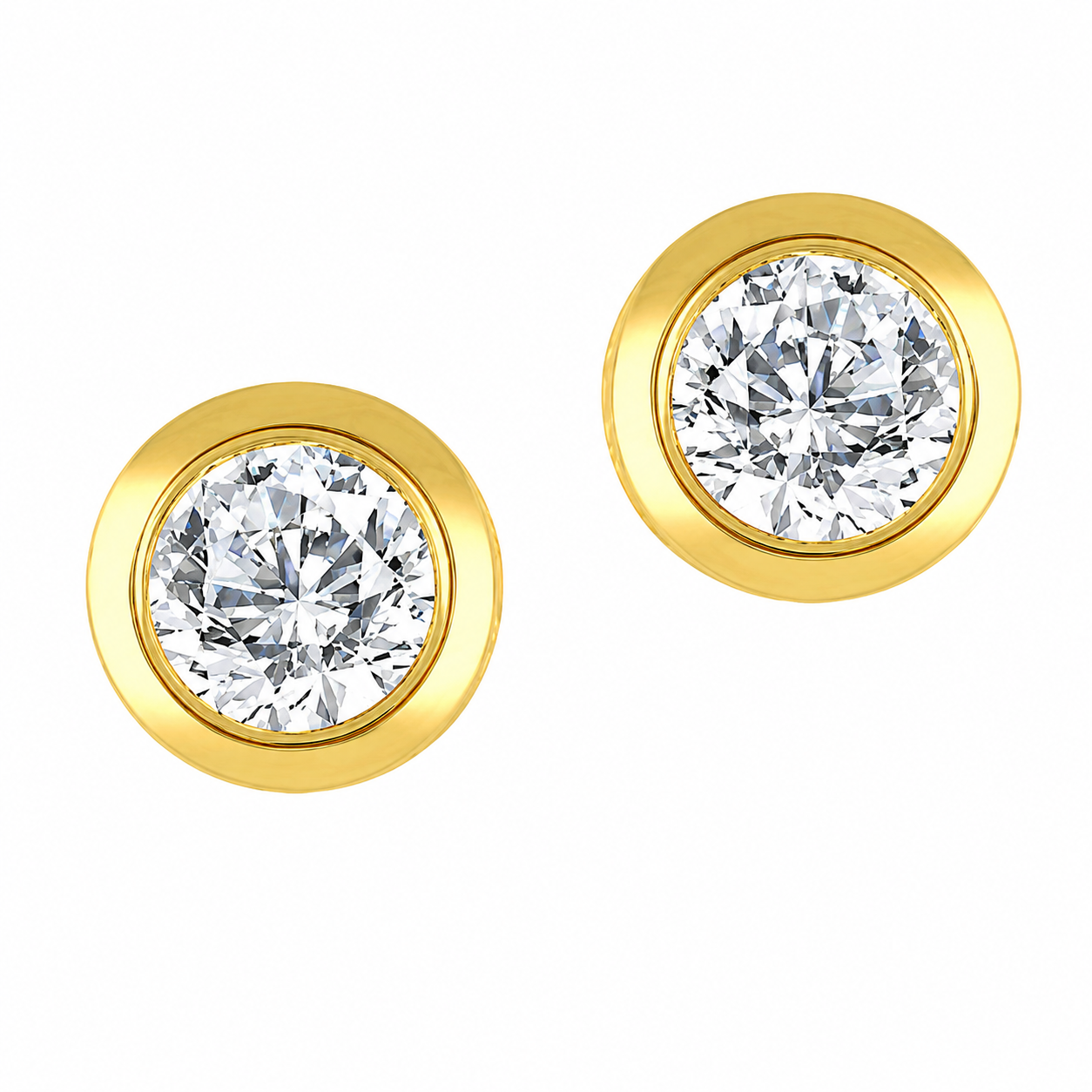 Stud 10K Yellow Gold Round 0.30, Lab Grown, Diamond, Earrings