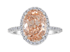14K White Gold 4.00ctw Oval Lab Grown Halo Diamond Engagement Ring
