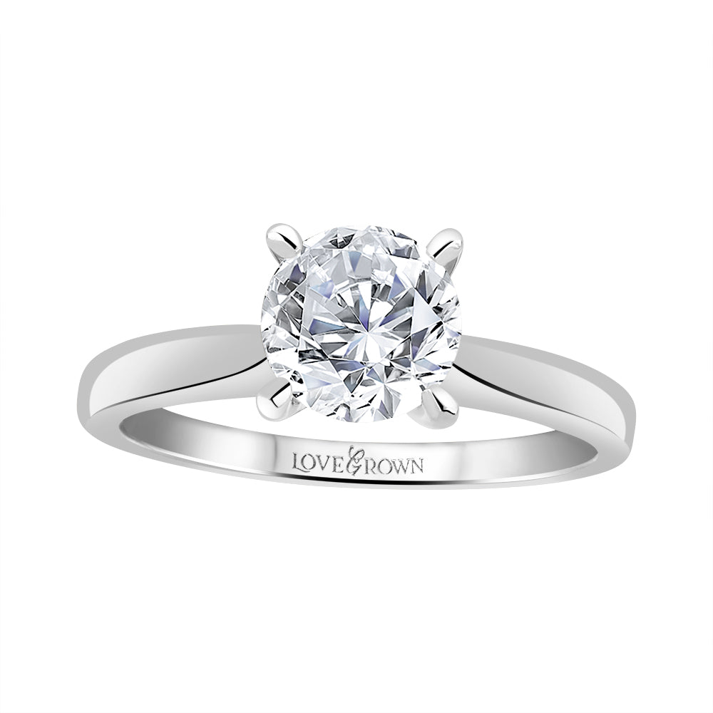 14K White Gold 1.27ctw Round Lab Grown Solitare Diamond Engagement Ring