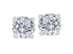 14K White Gold Round 1.50, Lab Grown, Diamond, Earrings