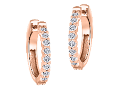 14K Rose Gold Round 0.50, Lab Grown, Diamond, Earrings