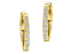 14K Yellow Gold Round 0.50, Lab Grown, Diamond, Earrings