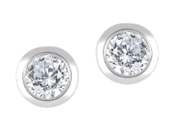 10K White Gold Round 0.30, Lab Grown, Diamond, Earrings
