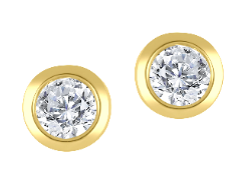 14K Yellow Gold , Lab Grown, Diamond, Earrings