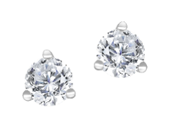 14K White Gold Round 0.30, Lab Grown, Diamond, Earrings