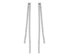 14K White Gold Round 2.60, Lab Grown, Diamond, Earrings