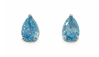 10K White Gold Pear 1.60, Lab Grown, Diamond, Earrings