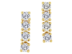 10K Yellow Gold Round 1.00, Lab Grown, Diamond, Earrings