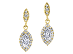 10K Yellow Gold , Lab Grown, Diamond, Earrings