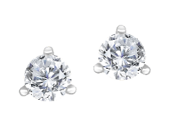14K White Gold Round 0.70, Lab Grown, Diamond, Earrings