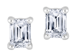 10K White Gold Emerald 0.40, Lab Grown, Diamond, Earrings