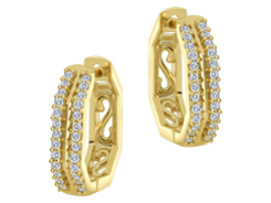 10K Yellow Gold Round 0.26, Lab Grown, Diamond, Earrings
