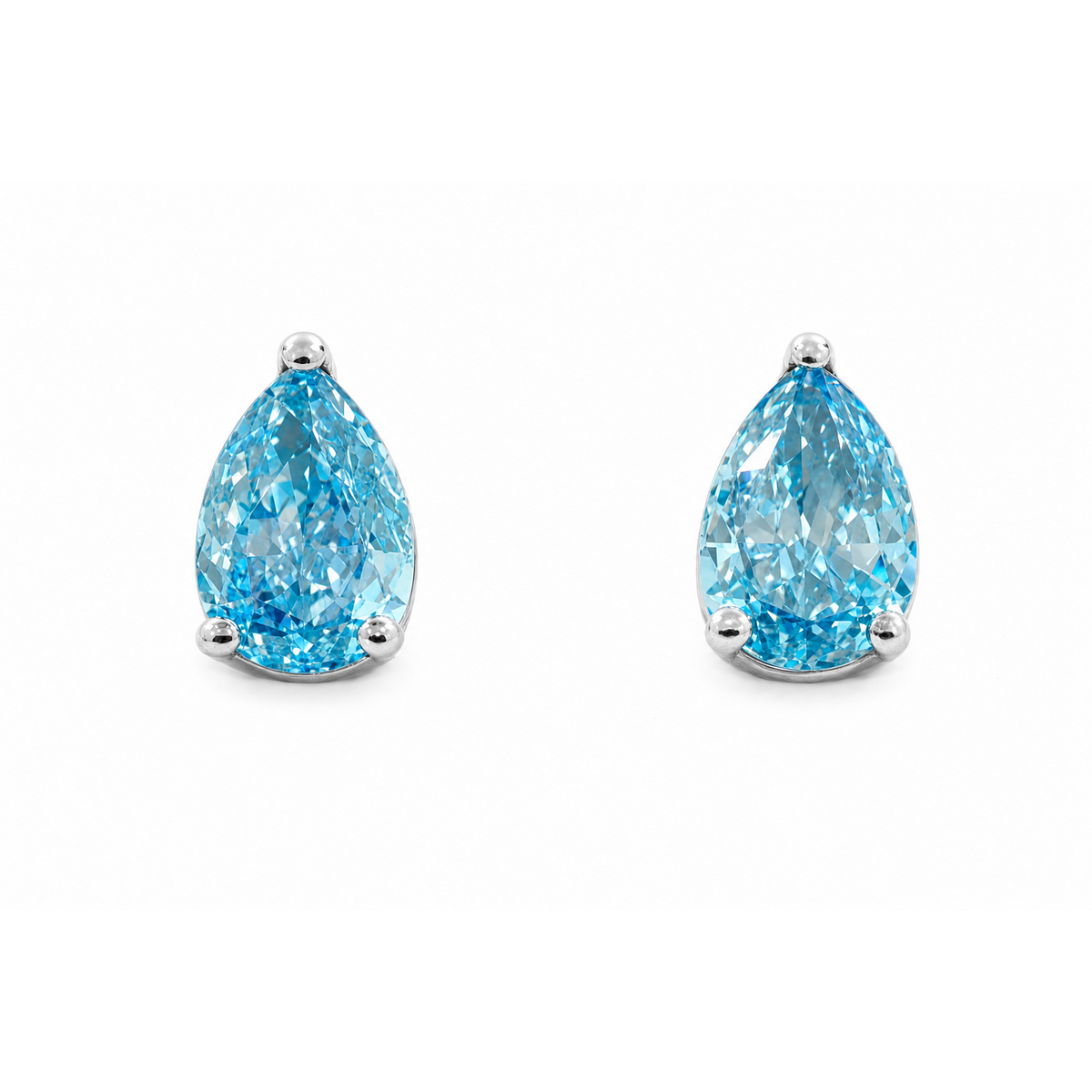 10K White Gold Pear 1.60, Lab Grown, Diamond, Earrings