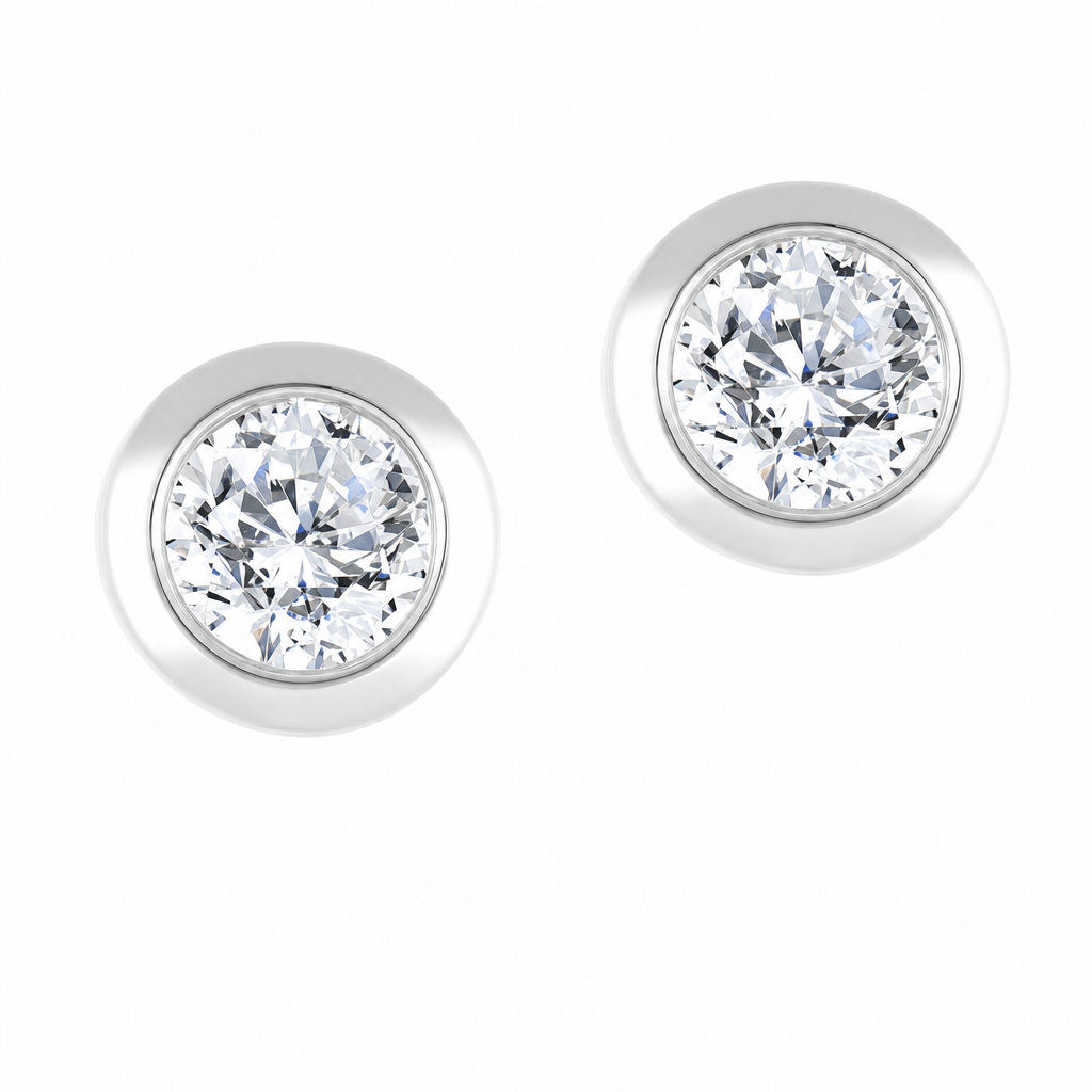 10K White Gold Round 0.30, Lab Grown, Diamond, Earrings