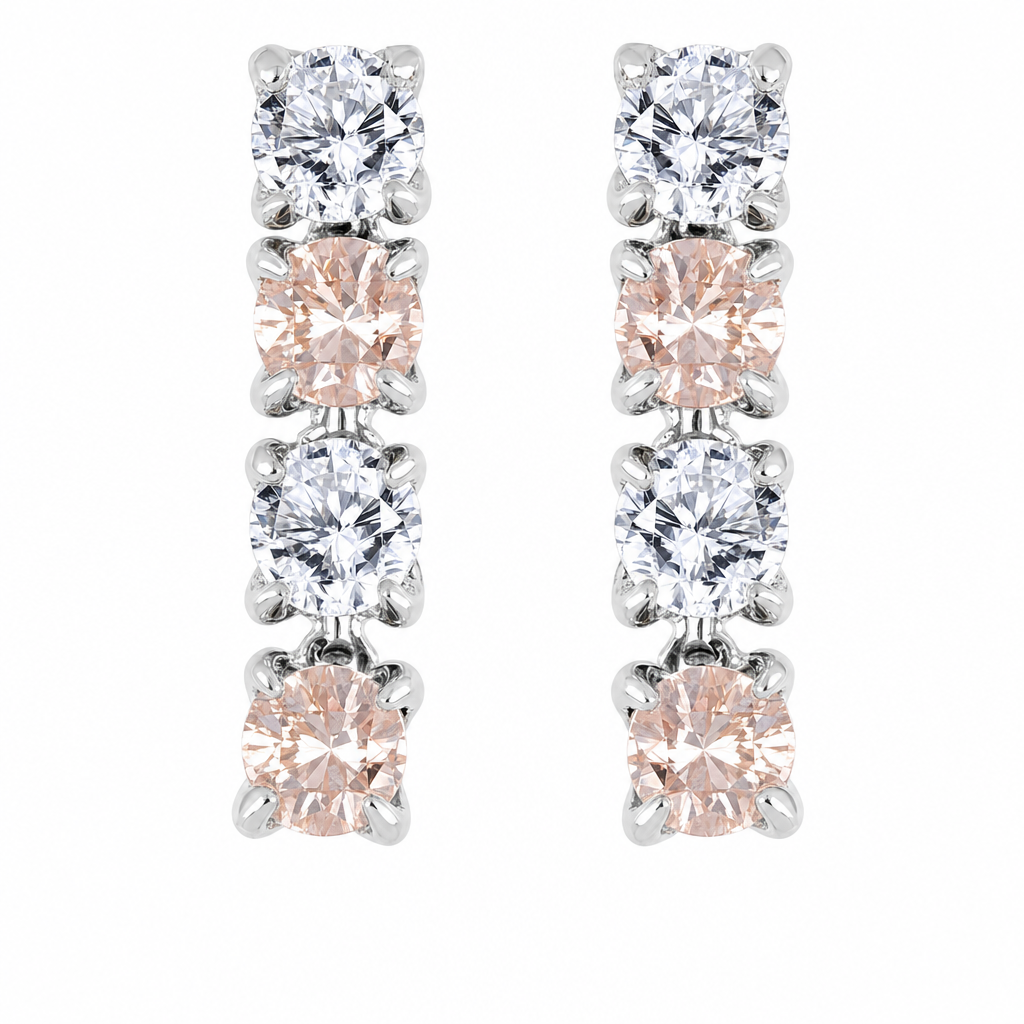 10K White Gold Round 0.56, Lab Grown, Diamond, Earrings