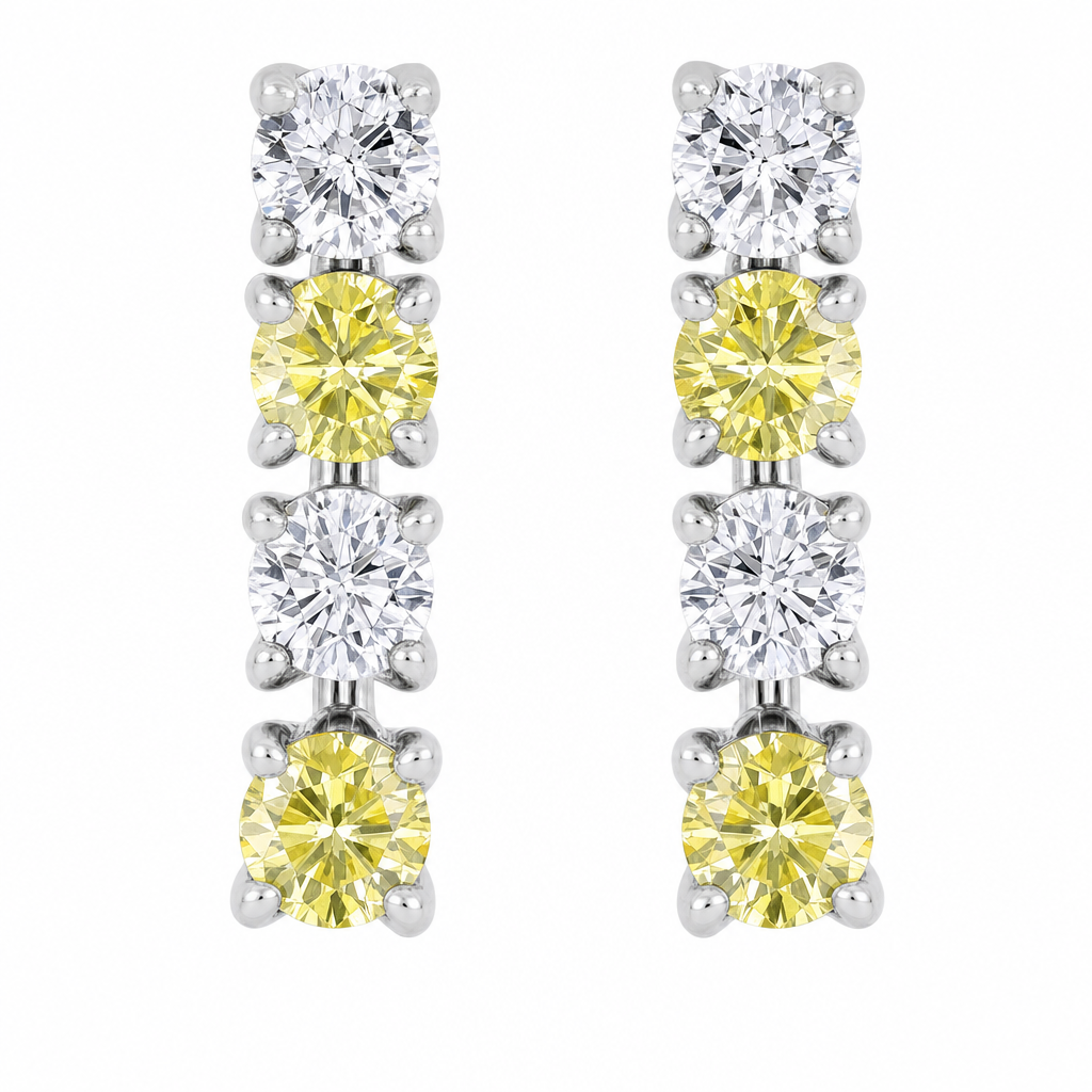 10K White Gold Round 1.12, Lab Grown, Diamond, Earrings