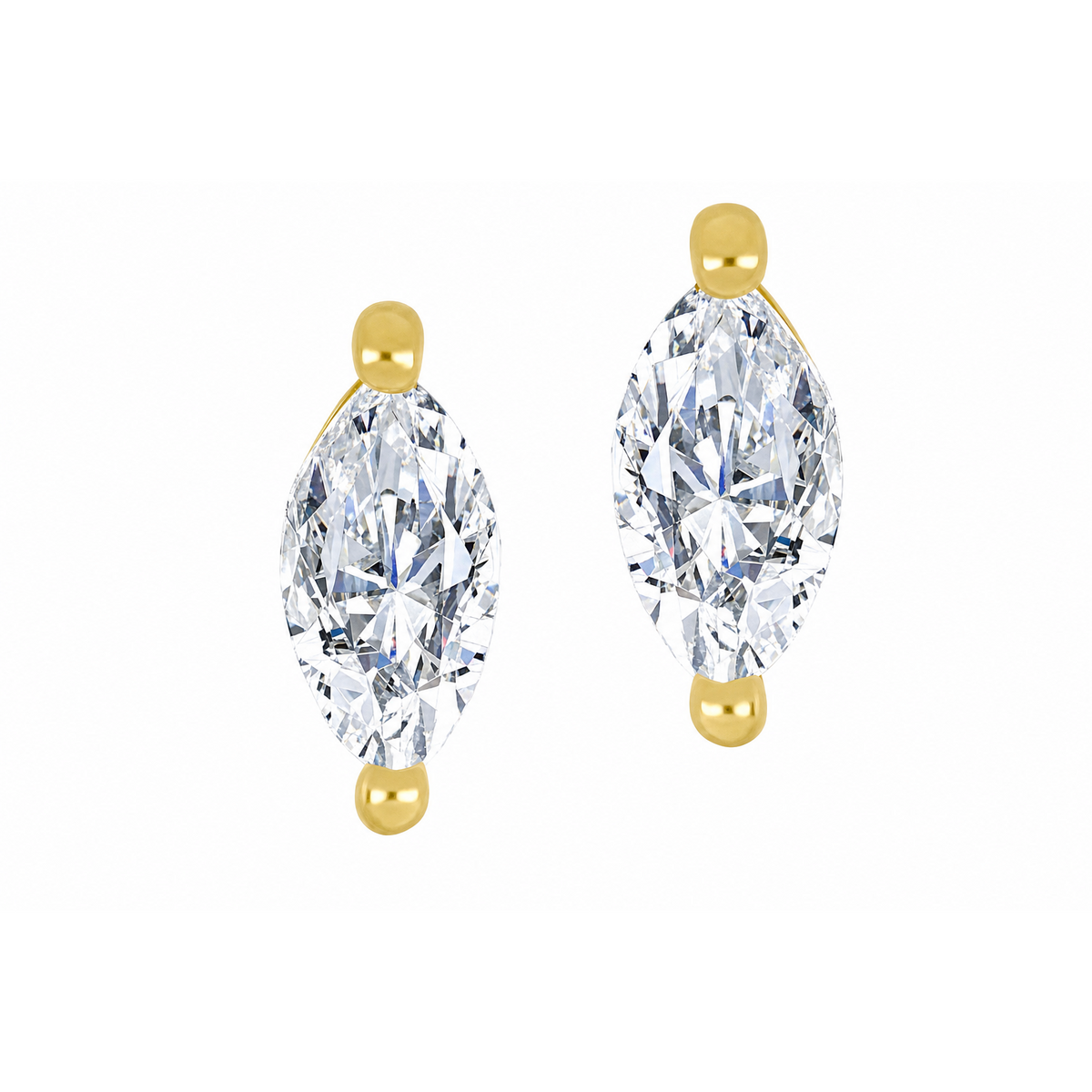10K Yellow Gold Marquise 0.40, Lab Grown, Diamond, Earrings