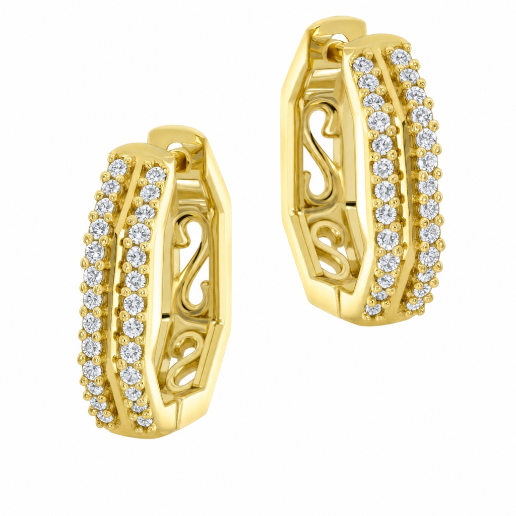 10K Yellow Gold Round 0.26, Lab Grown, Diamond, Earrings