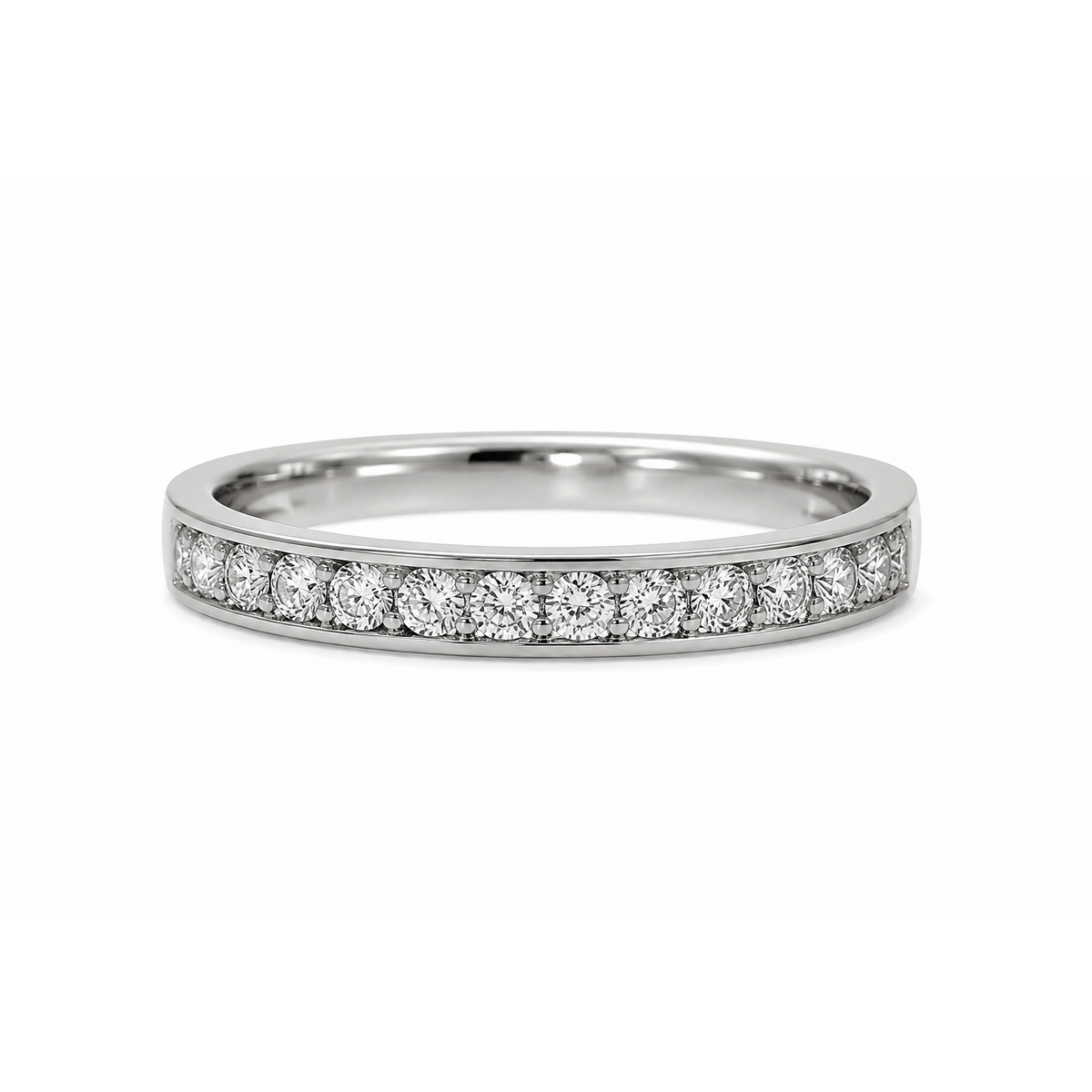 14K White Gold 0.33ctw Round Lab Grown Channel Set Diamond Women's Wedding Band
