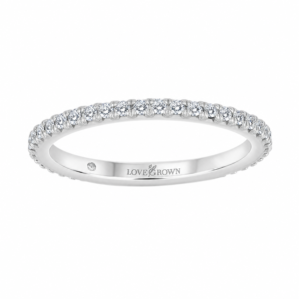 14K White Gold 0.40ctw Round Lab Grown Full Anniversary Diamond Women's Wedding Band