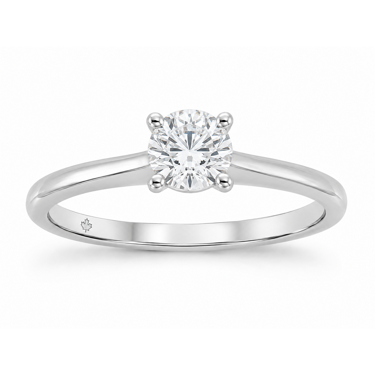 14K White Gold 0.50ctw Round Lab Grown Solitare Diamond Engagement Ring
