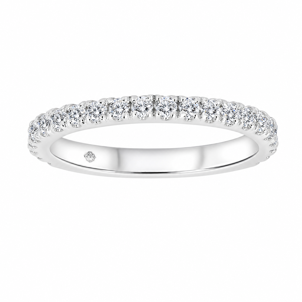 14K White Gold 0.55ctw Round Lab Grown Full Anniversary Diamond Women's Wedding Band