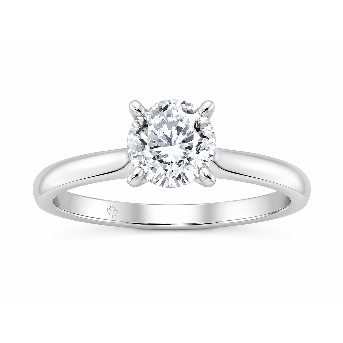 14K White Gold 1.20ctw Round Lab Grown Solitare Diamond Engagement Ring