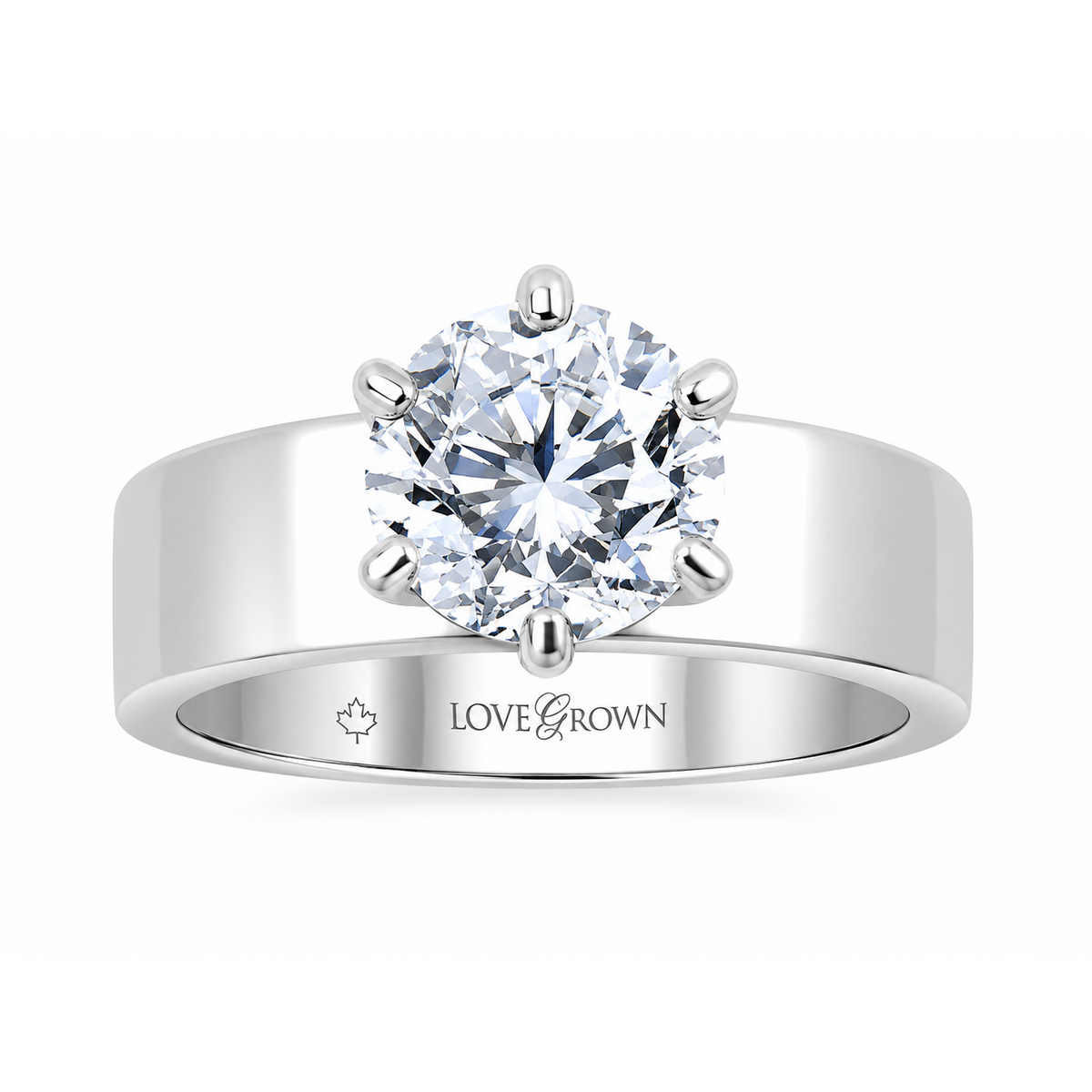 14K White Gold 2.00ctw Round Lab Grown Solitare Diamond Engagement Ring