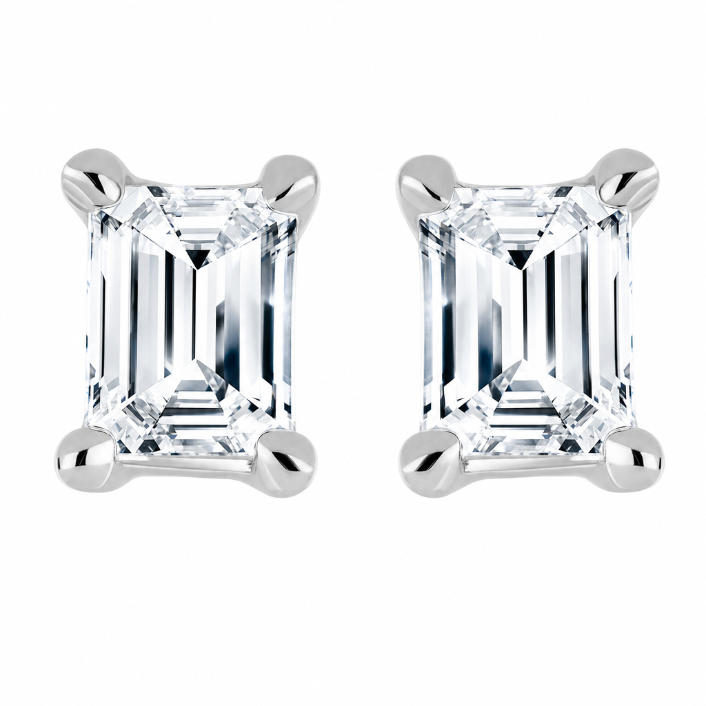 14K White Gold , Lab Grown, Diamond, Earrings