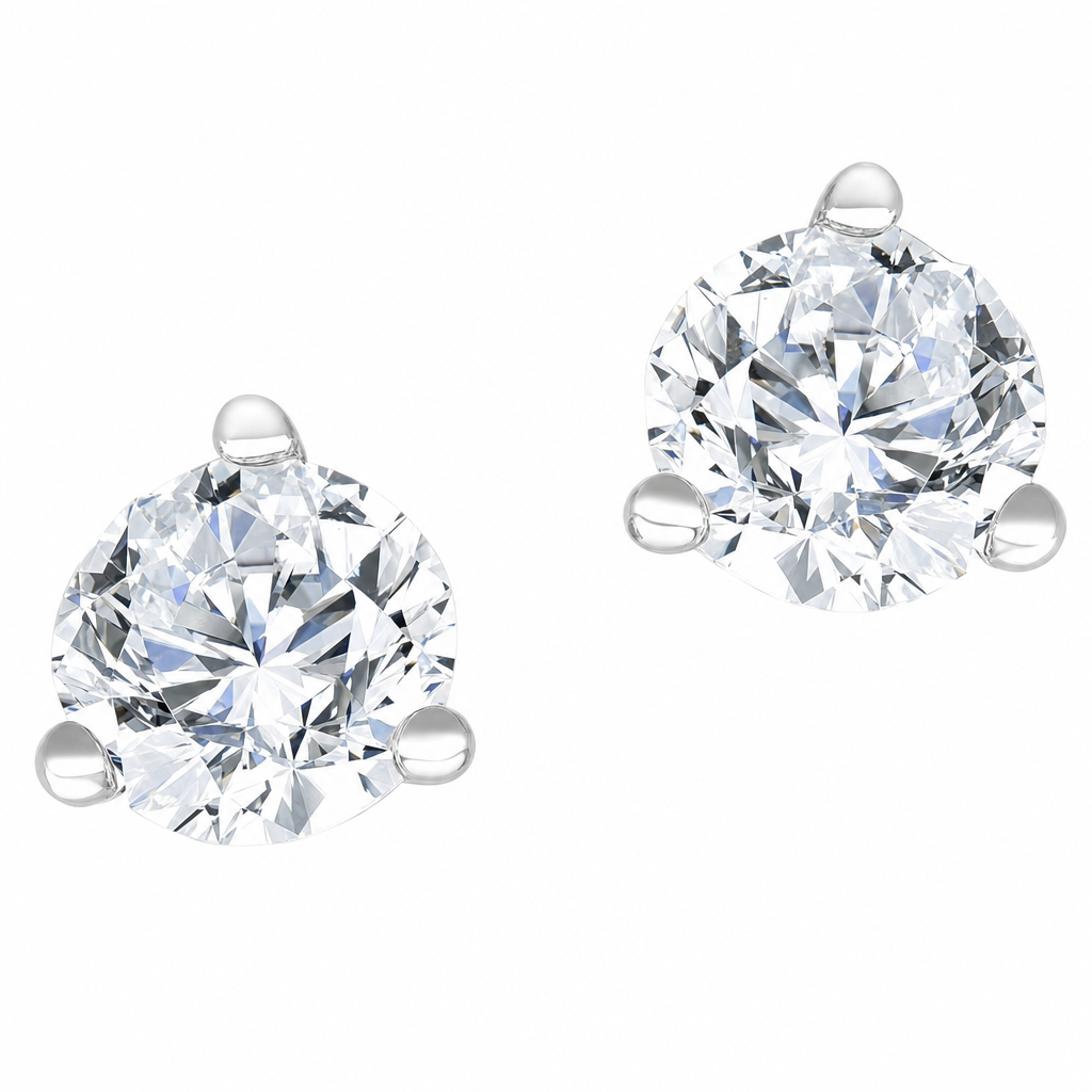 14K White Gold , Lab Grown, Diamond, Earrings