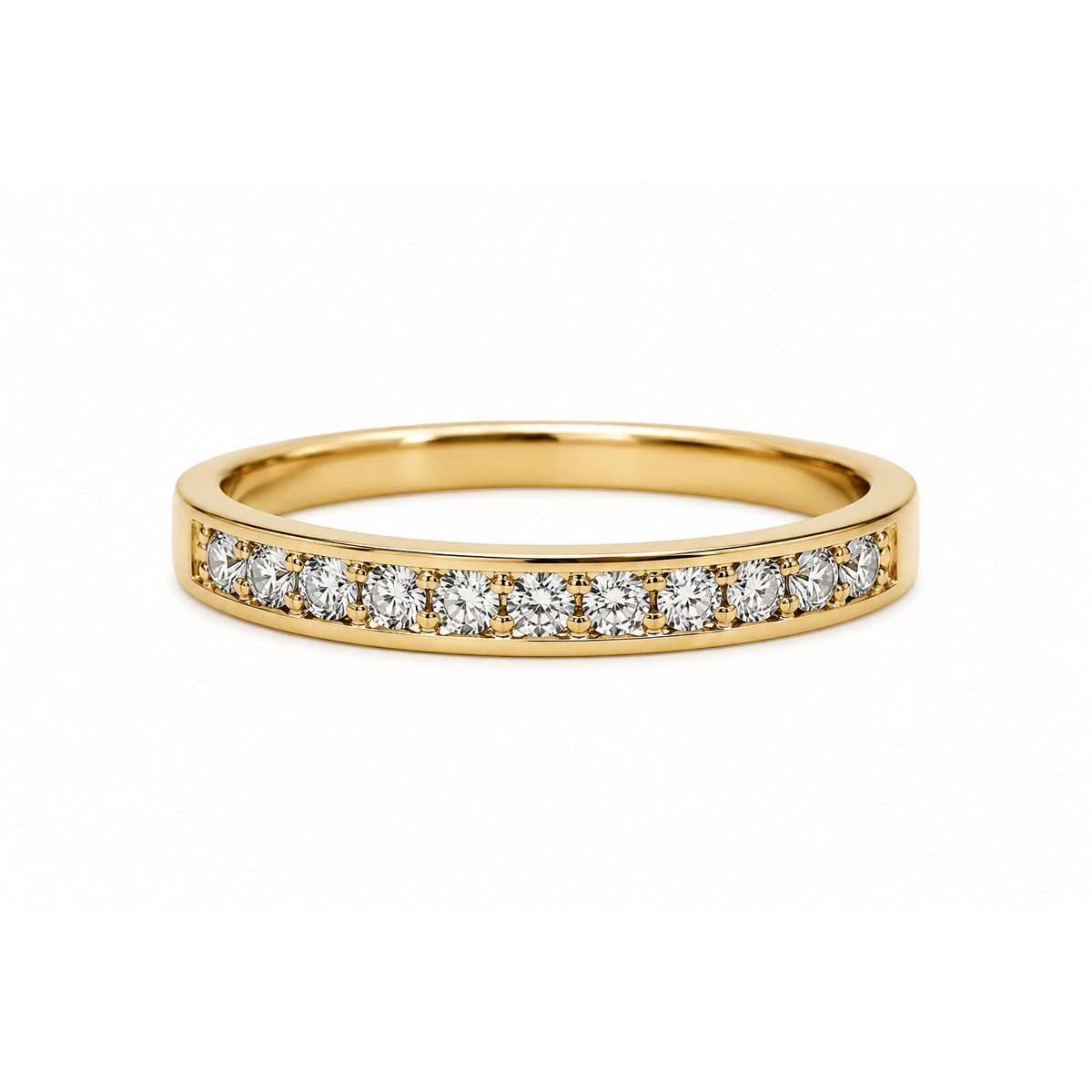 14K Yellow Gold 0.50ctw Round Lab Grown Channel Set Diamond Women's Wedding Band