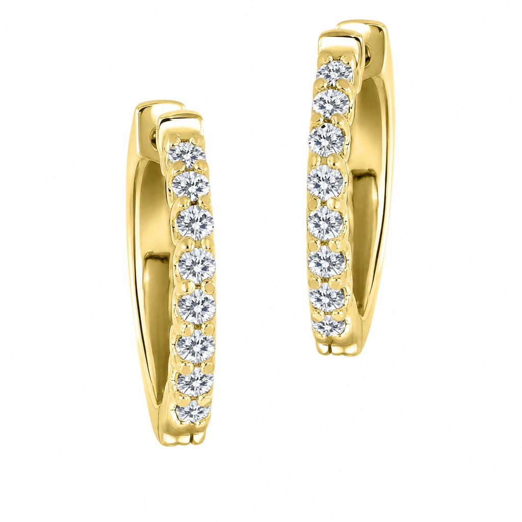 14K Yellow Gold Round 0.50, Lab Grown, Diamond, Earrings