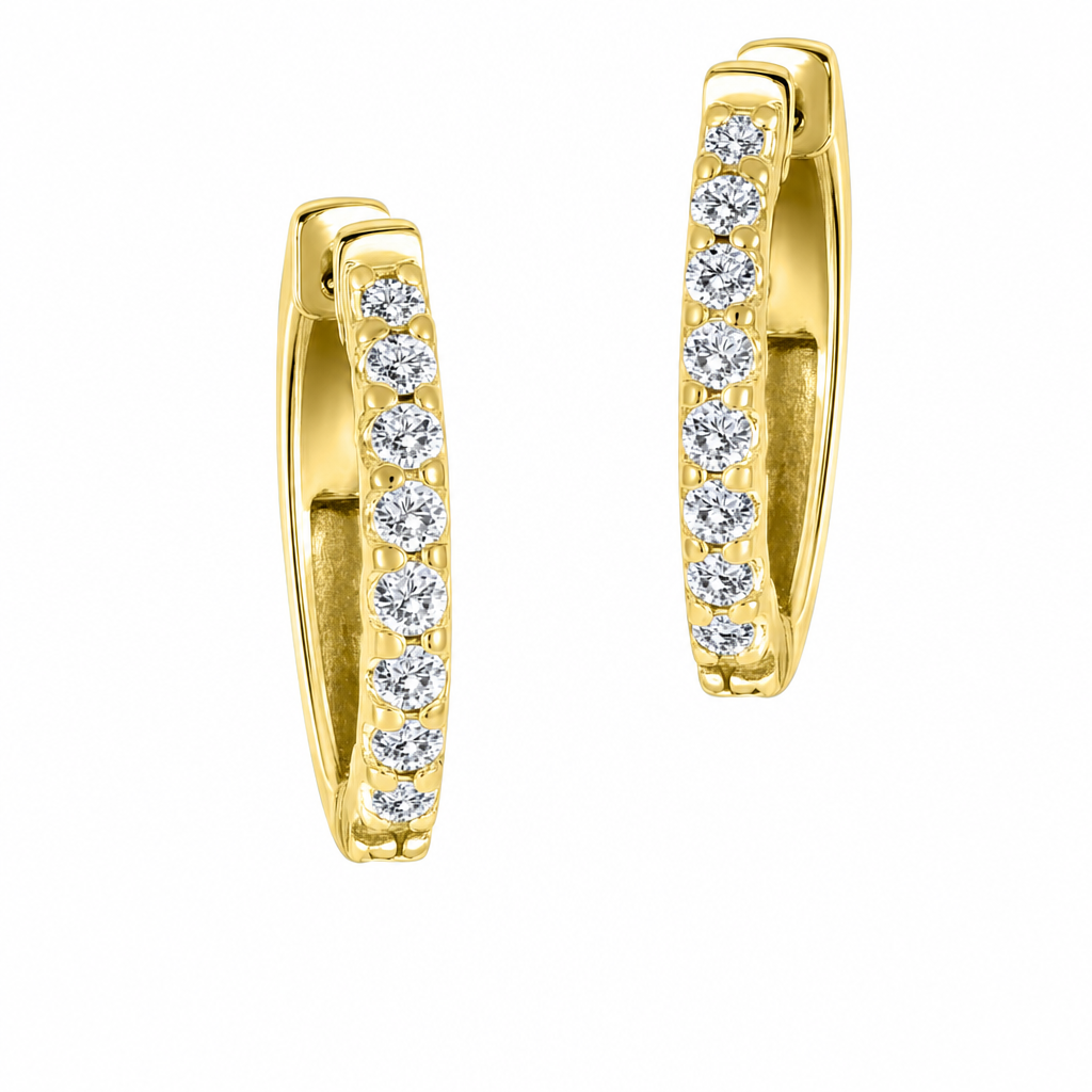 14K Yellow Gold Round 1.00, Lab Grown, Diamond, Earrings