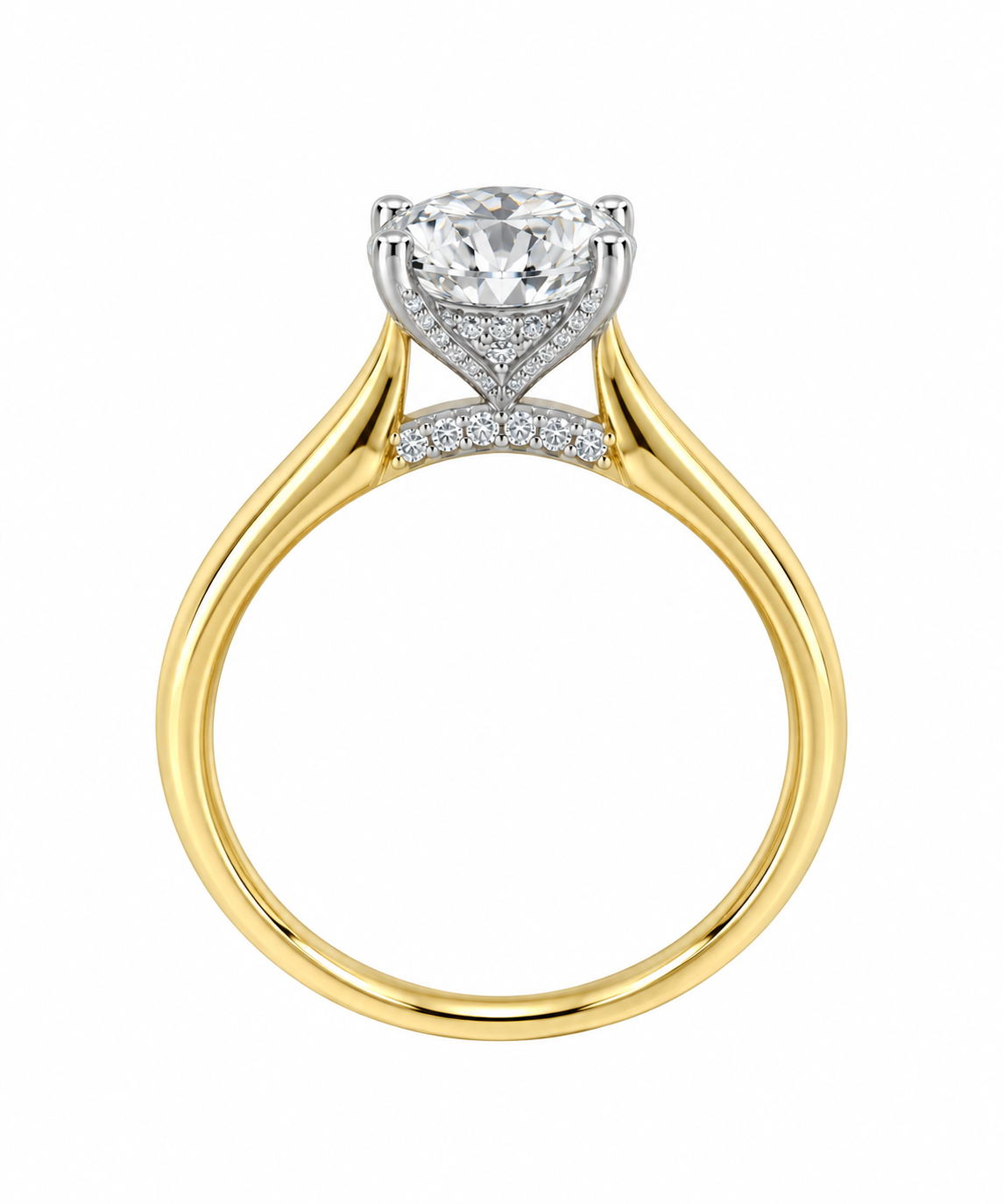 14K Yellow Gold 2.05ctw Round Lab Grown Solitare Diamond Engagement Ring
