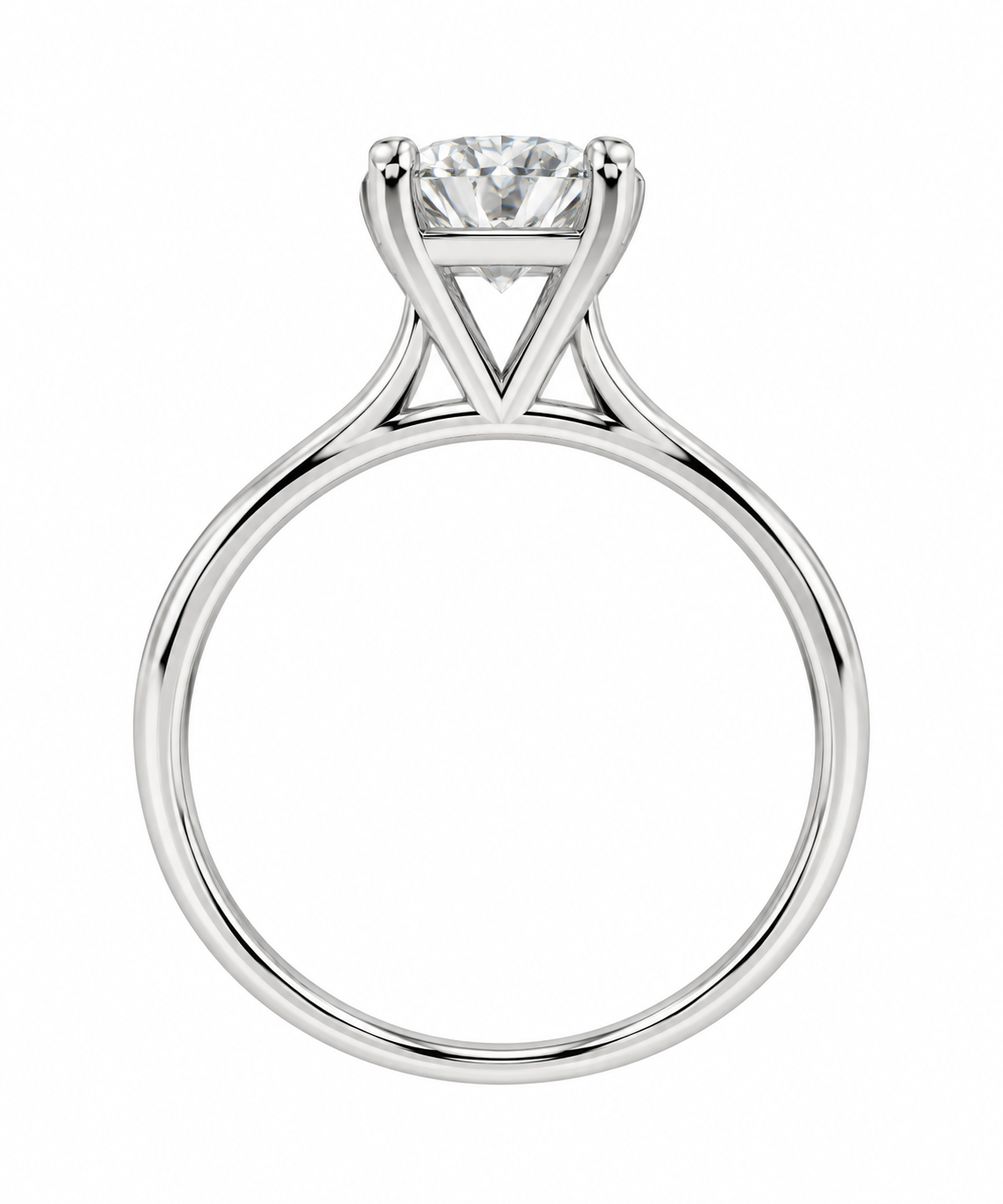 14K White Gold 1.50ctw Round Lab Grown Solitare Diamond Engagement Ring