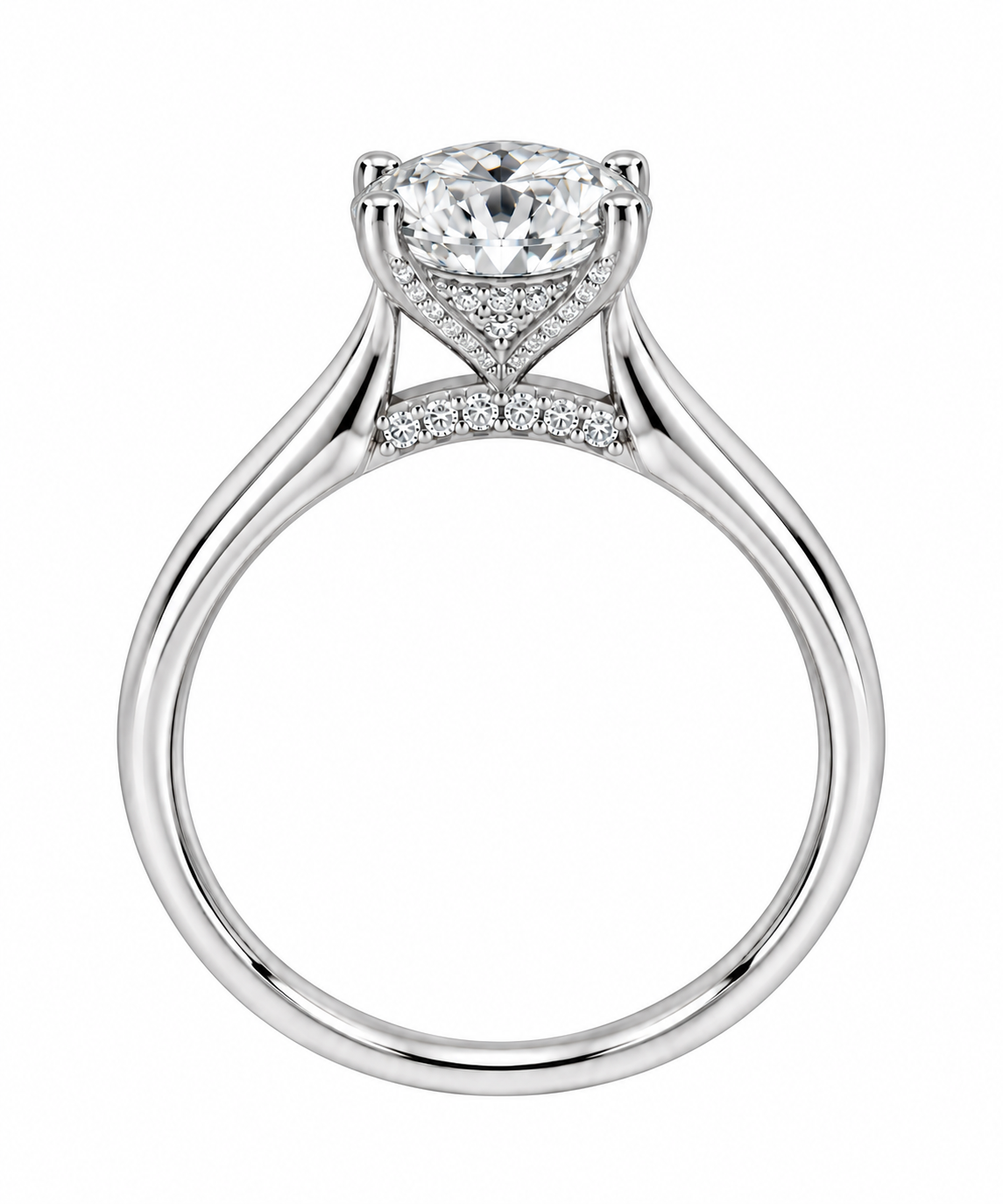 14K White Gold 2.06ctw Round Lab Grown Solitare Diamond Engagement Ring