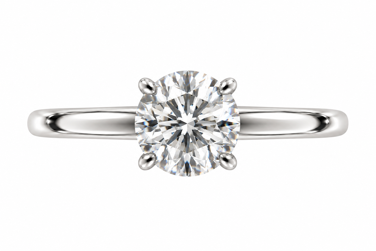 14K White Gold 2.06ctw Round Lab Grown Solitare Diamond Engagement Ring