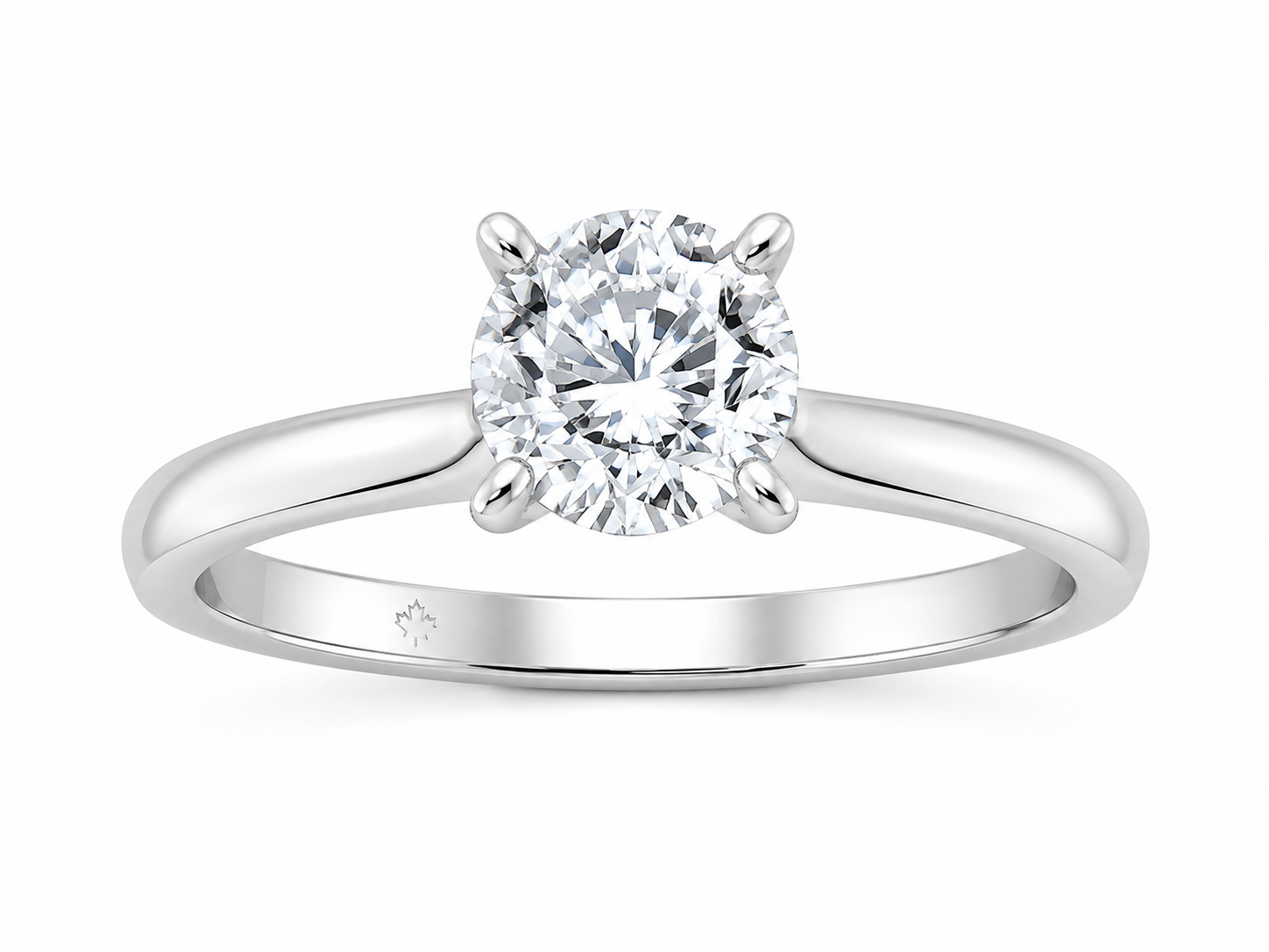 14K White Gold 1.20ctw Round Lab Grown Solitare Diamond Engagement Ring