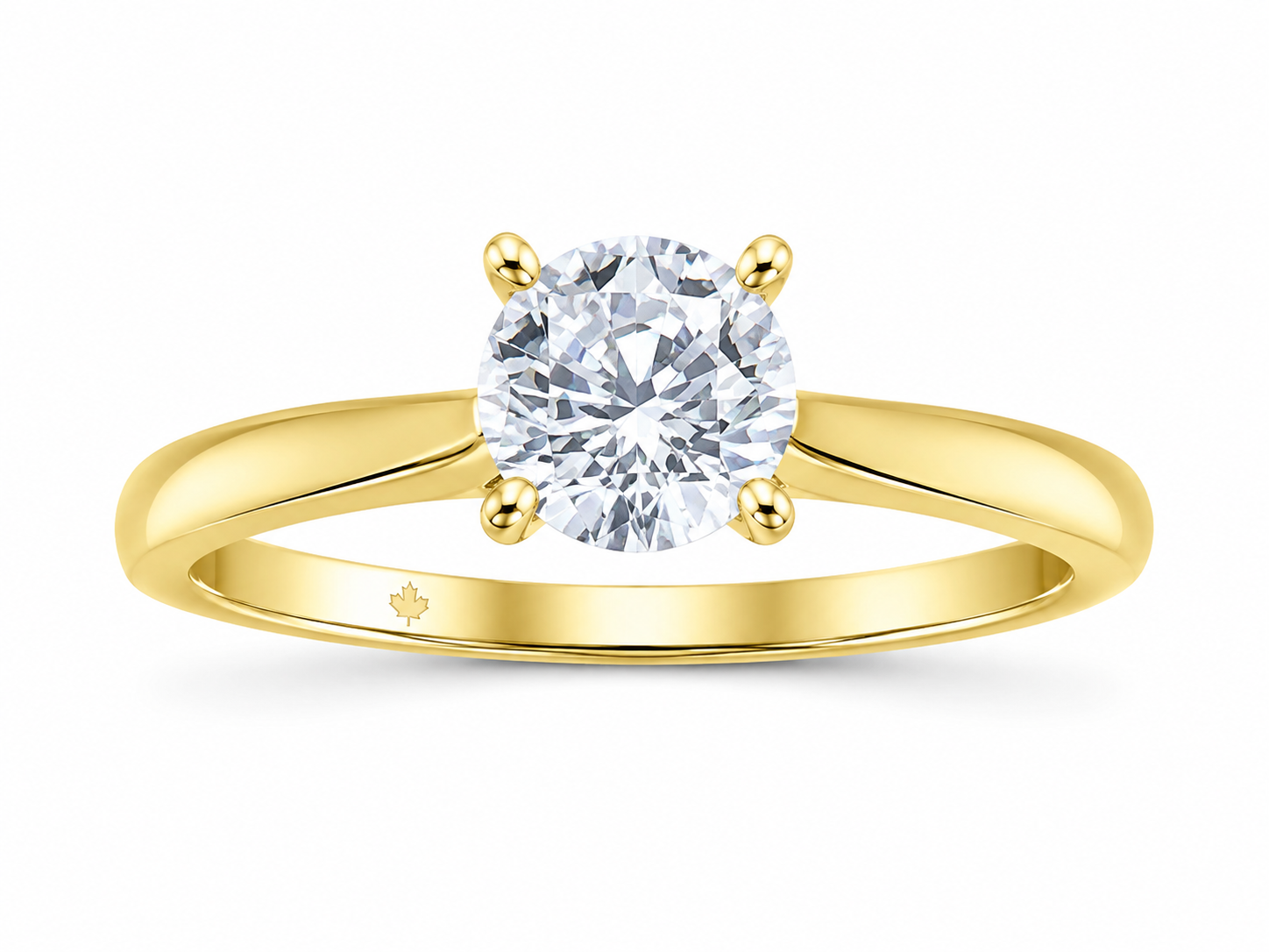 14K Yellow Gold 1.15ctw Round Lab Grown Solitare Diamond Engagement Ring