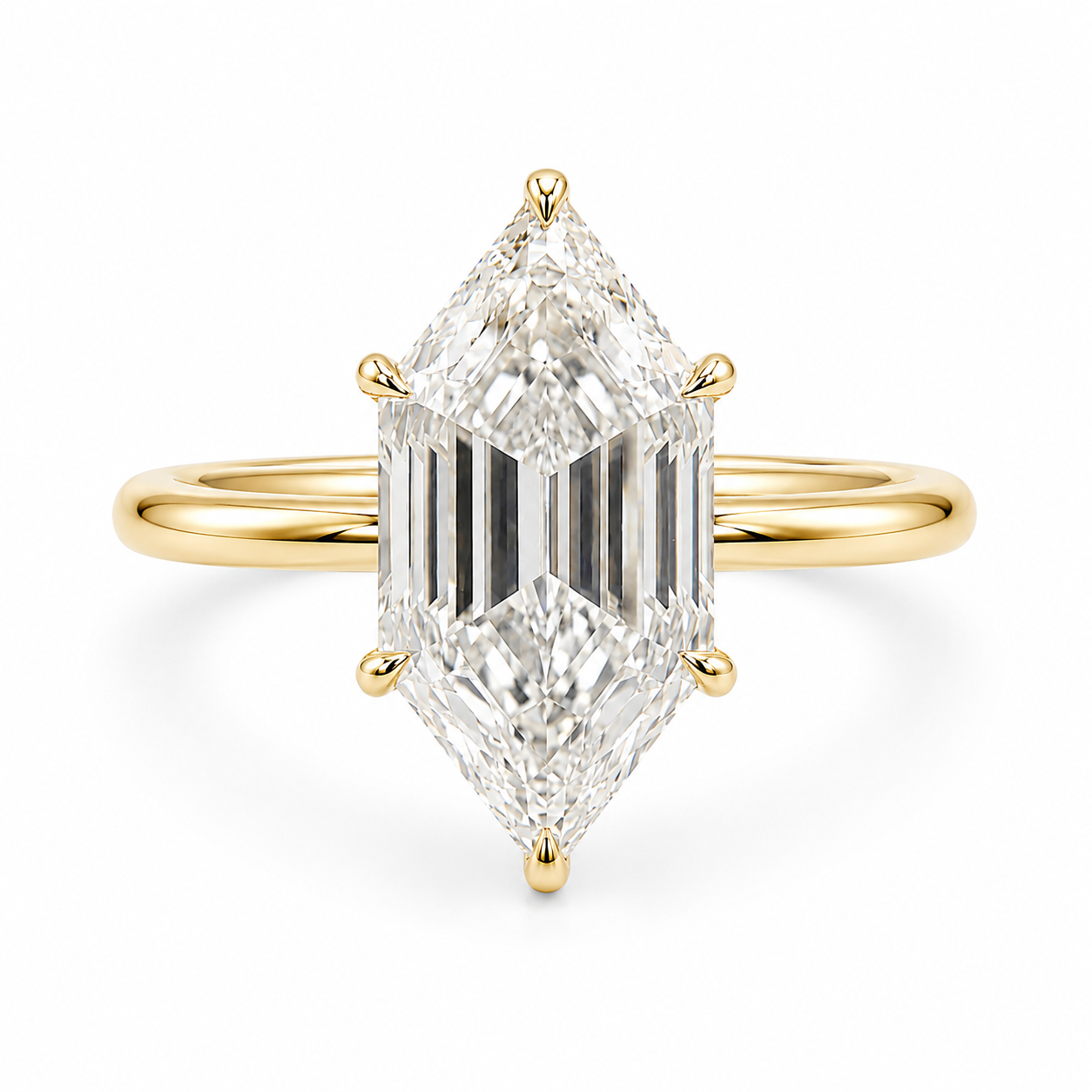 14K Yellow Gold 2.10ctw Marquise Lab Grown Hidden Halo Diamond Engagement Ring